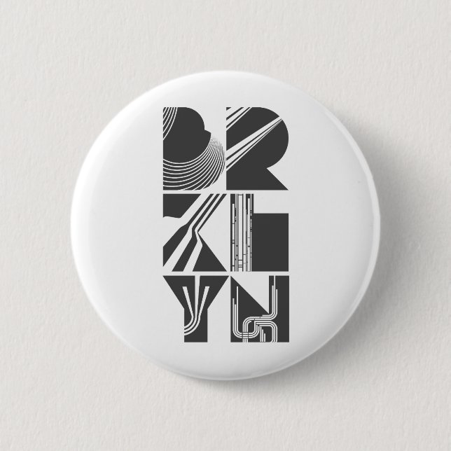 Badge Rond 5 Cm Lignes de Brooklyn (Devant)