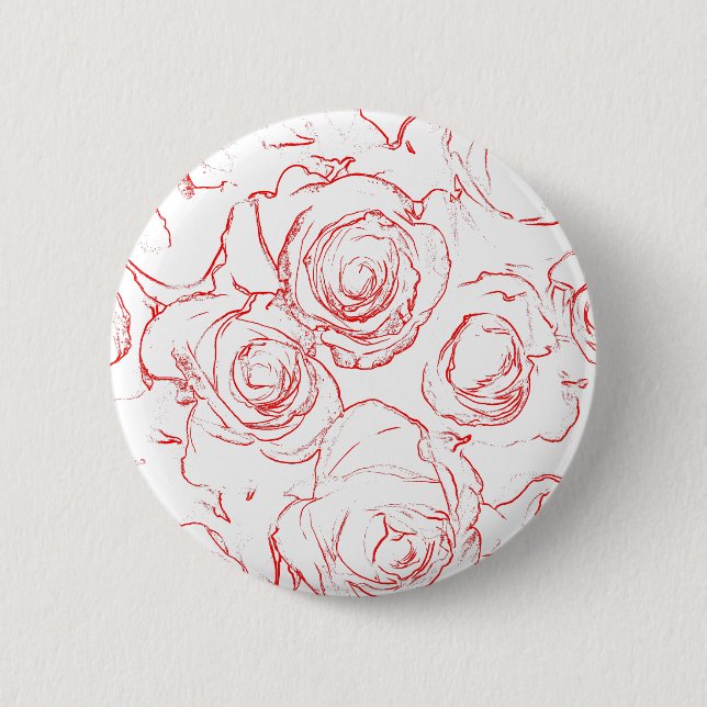 Badge Rond 5 Cm Lignes directrices de Red Roses (Devant)