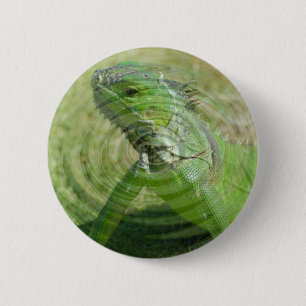 Badge Rond 5 Cm L'iguane vert