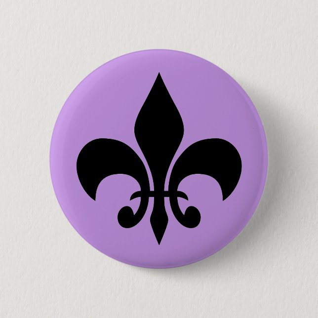 Badge Rond 5 Cm Lilac Fleur de Lis (Devant)