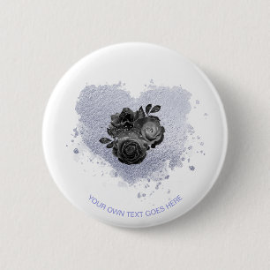 Badge Rond 5 Cm *~* Lilac Fleurs cardiaques Iridescente Personnali