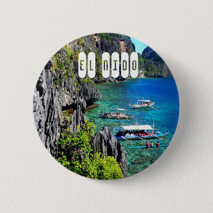 Badge Rond 5 Cm L'île El Nido à Palawan Philippines