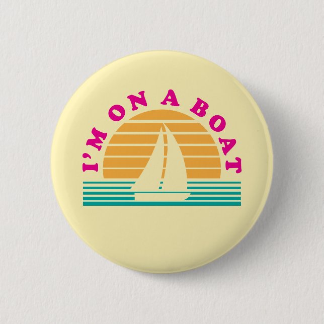 Badge Rond 5 Cm L'île isolée sur un bateau (Devant)