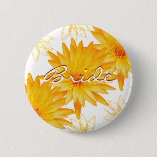 Badge Rond 5 Cm Lillies jaunes - étiquettes nommées de mariage