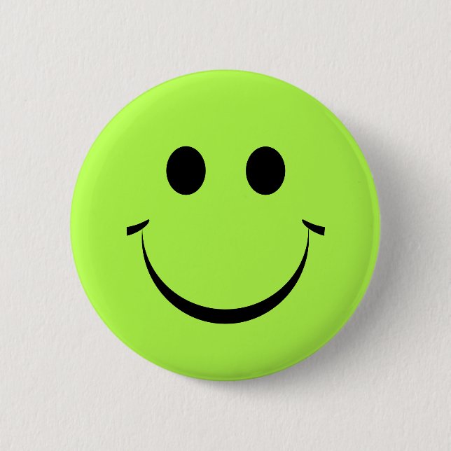 Badge Rond 5 Cm Lime Green Joyeux visage (Devant)