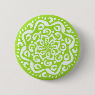Badge Rond 5 Cm Lime Mandala