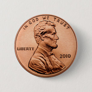 BADGE ROND 5 CM LINCOL PENNY
