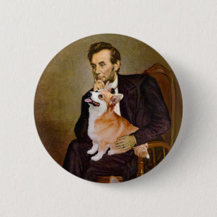 Badge Rond 5 Cm Lincoln - Corgis Pembroke (deux)