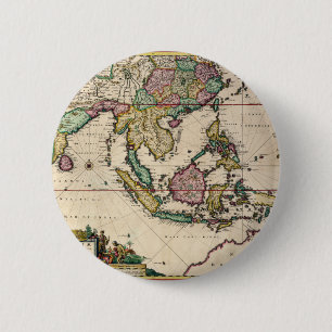 Badge Rond 5 Cm L'Inde et la Ceylan vers l'Australie
