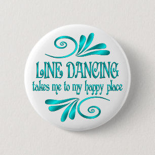 Badge Rond 5 Cm Line Dancing Happy Place