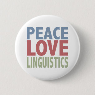 Badge Rond 5 Cm Linguistique d'amour de paix