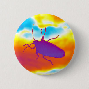 Badge Rond 5 Cm L'insecte psychédélique