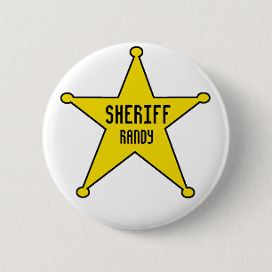 Badge Rond 5 Cm L'insigne de shérif ajoutent le nom