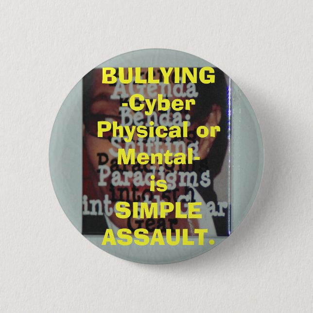 Badge Rond 5 Cm L'Intimider-Cyber physique ou Mental-est SIMPL… (Devant)