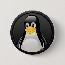 Linux - Bouton Tux head