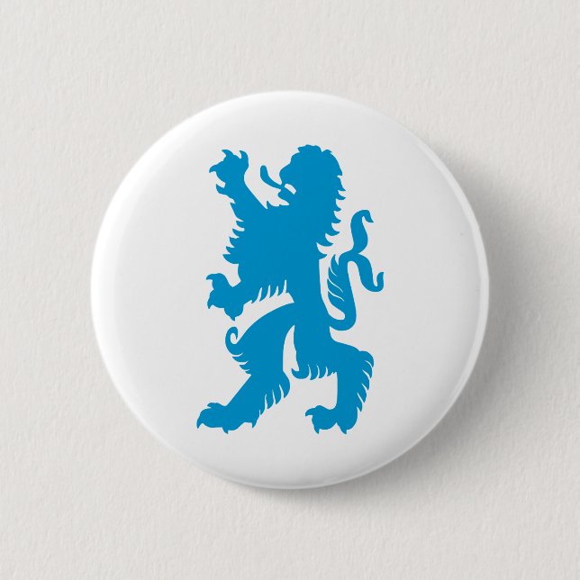 Badge Rond 5 Cm Lion bavarois azur (Devant)