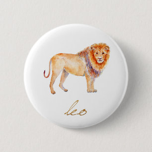 Badge Rond 5 Cm Lion d'aquarelle