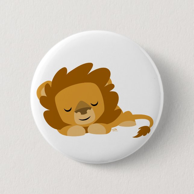 Badge Rond 5 Cm Lion de caricature dormant (Devant)