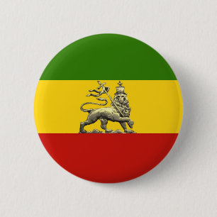 Badge Rond 5 Cm Lion de couleurs de reggae de Rastafarian de