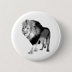 Badge Rond 5 Cm Lion de marche