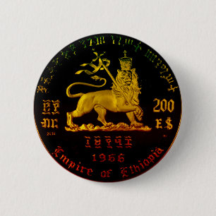 Badge Rond 5 Cm Lion éthiopien de Judah Button