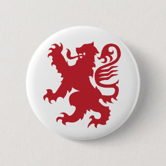 Badge Rond 5 Cm Lion héraldique rouge