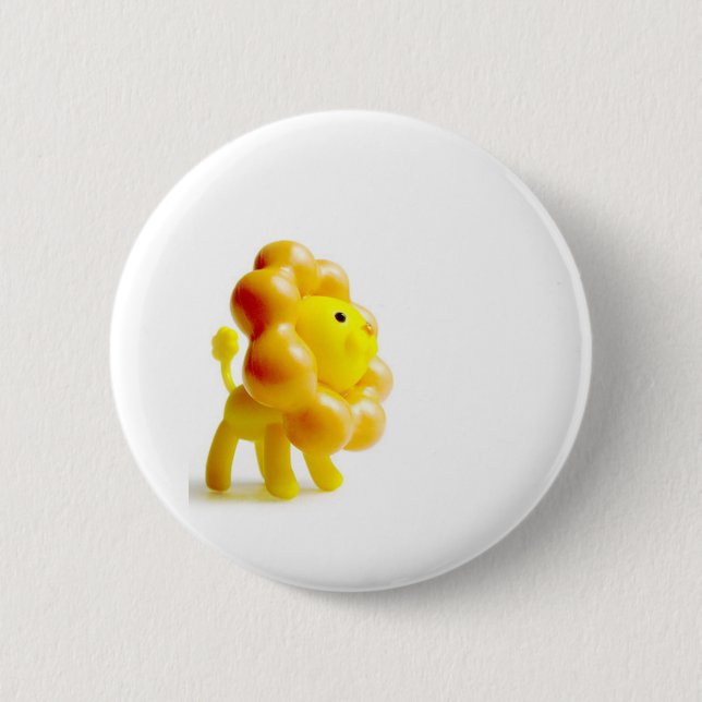 Badge Rond 5 Cm lion jaune courageux (Devant)