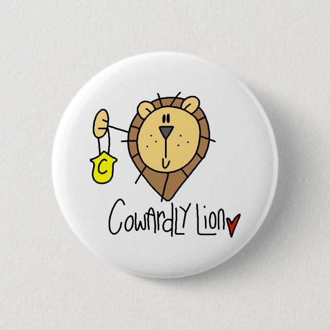 Badge Rond 5 Cm Lion lâche (Devant)