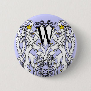 Badge Rond 5 Cm Lion Rampant Renaissance Mariage
