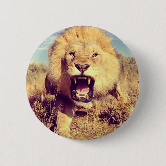 Badge Rond 5 Cm Lion sauvage