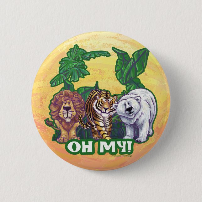 Badge Rond 5 Cm Lions Tiger Ours Oh Mon (Devant)