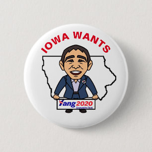 Badge Rond 5 Cm L'Iowa veut Andrew Yang 2020