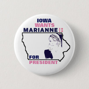 Badge Rond 5 Cm L'Iowa veut Marianne Williamson 2020