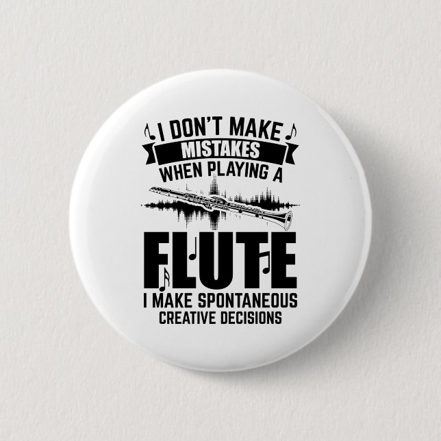 Badge Rond 5 Cm Liquides | Flutist Flute Player (Devant)