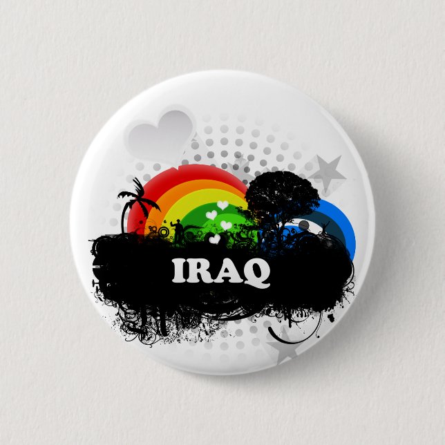 Badge Rond 5 Cm L'Irak fruité mignon (Devant)