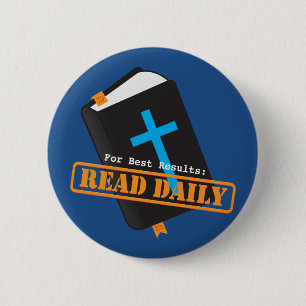 Badge Rond 5 Cm Lisez le chrétien quotidien de bible