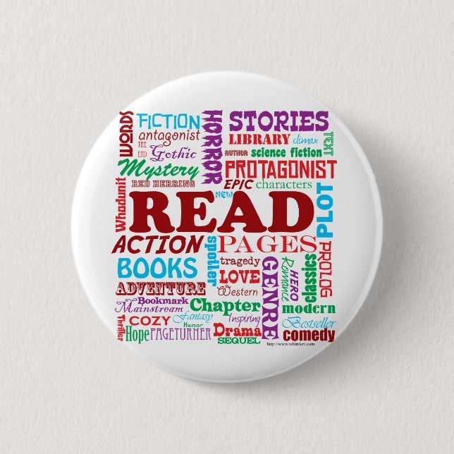 Badge Rond 5 Cm Lisez tous à son sujet ! (Devant)