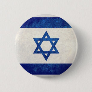 Badge Rond 5 Cm L'Israël ; Drapeau israélien