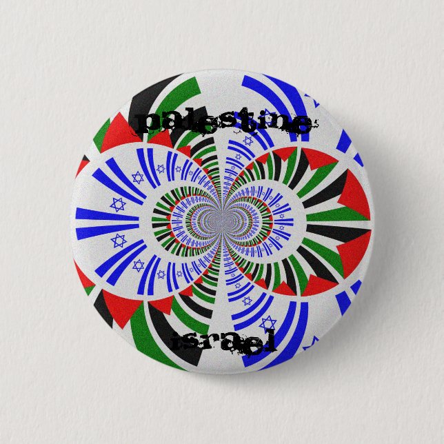 Badge Rond 5 Cm L'Israël et la Palestine (Devant)