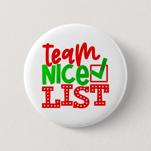 Badge Rond 5 Cm Liste de Nice de l'équipe - Designs de Noël-56587 (Devant)