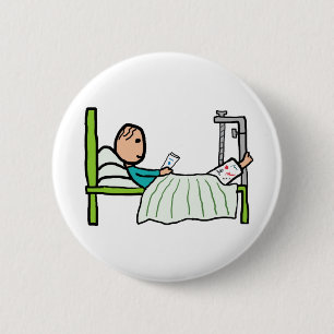 Badge Rond 5 Cm Lit Hôpital