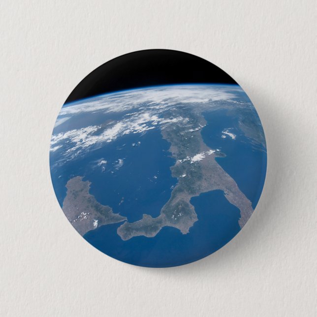 Badge Rond 5 Cm L'Italie Et Sa Sicile. (Devant)