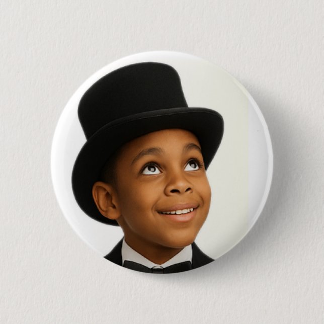 Badge Rond 5 Cm Little Stevie Always Looking Up Button (Devant)