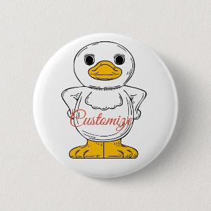 Badge Rond 5 Cm Little White Duck Standing Thunder_Cove