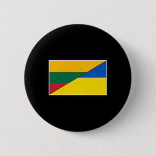 Badge Rond 5 Cm Lituanie Drapeau Ukraine Lituanien Ukrainien Natio