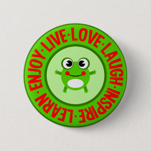Badge Rond 5 Cm LIVE LOVE LAUGH ... bouton