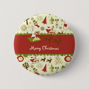 Badge Rond 5 Cm Livraison de Noël père Noël