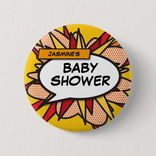 Badge Rond 5 Cm Livre comique sur Baby shower personnalisé (Devant)