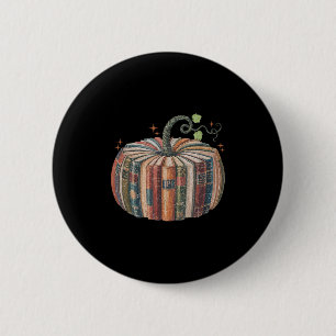 Badge Rond 5 Cm Livre d'automne Rétro Citrouille d'automne Bibliot