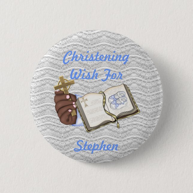 Badge Rond 5 Cm Livre de baptêmes de garçons (Devant)